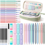 Four Candies Mechanical Pencils and Smudge-Free Gel Pens Bundle – Unique Housewarming and Gift Idea for Stationery Lovers, Pastel Desk Aesthetic