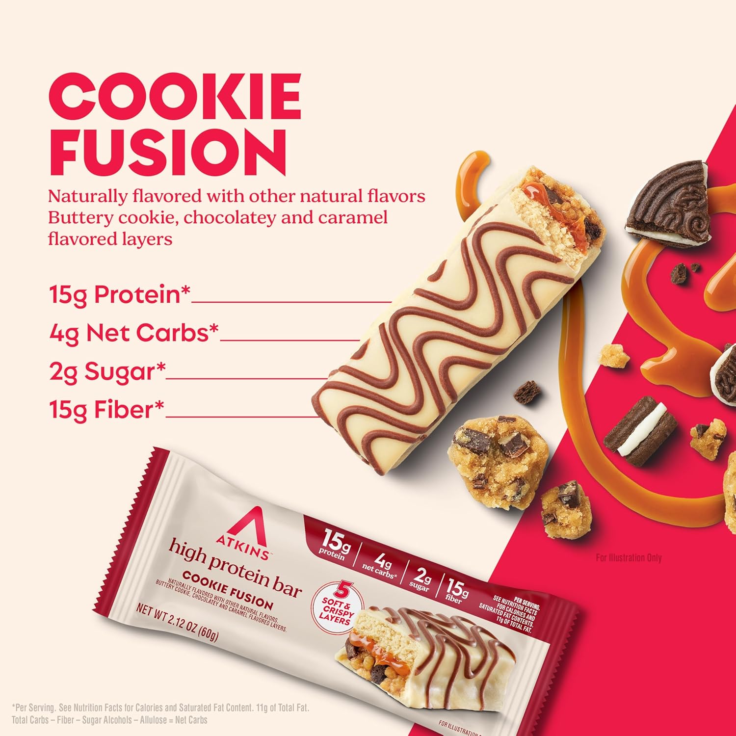 4g net carbs and 2g sugar per serving, keto-friendly formulation