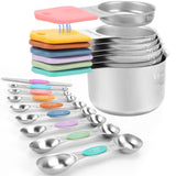 Magnetic Measuring Cups and Spoons Set – Clutter-Free Drawer Organizer for Small Kitchens, 16-Piece Stainless Steel Set