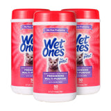 Wet Ones for Cats Freshening Wipes, Worry-Free Daily Hygiene Around Children and Senior Cats, Hypoallergenic Formula, 3-Pack