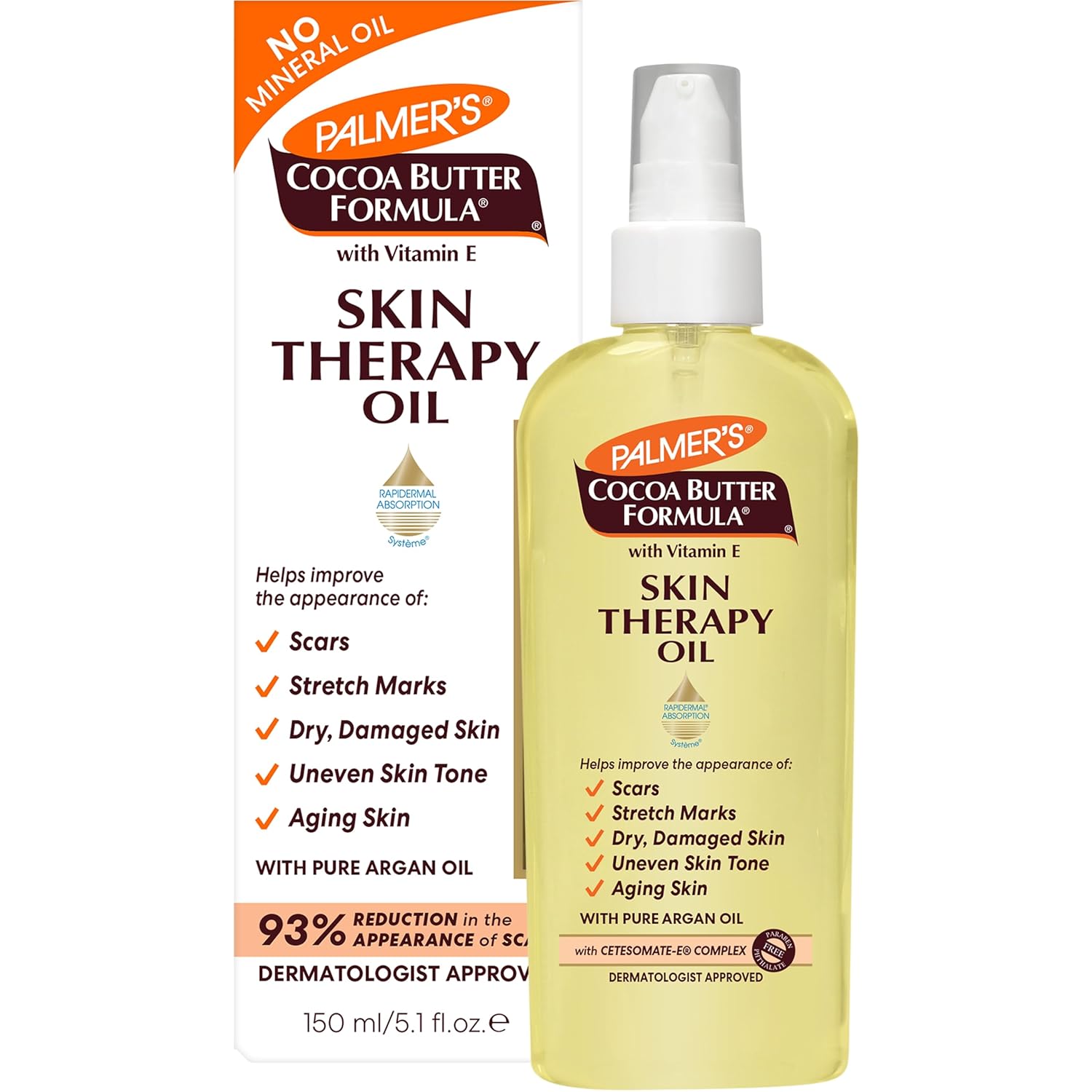 5.1 fl oz pump or bottle of skin therapy moisturizing body oil in original fragrance