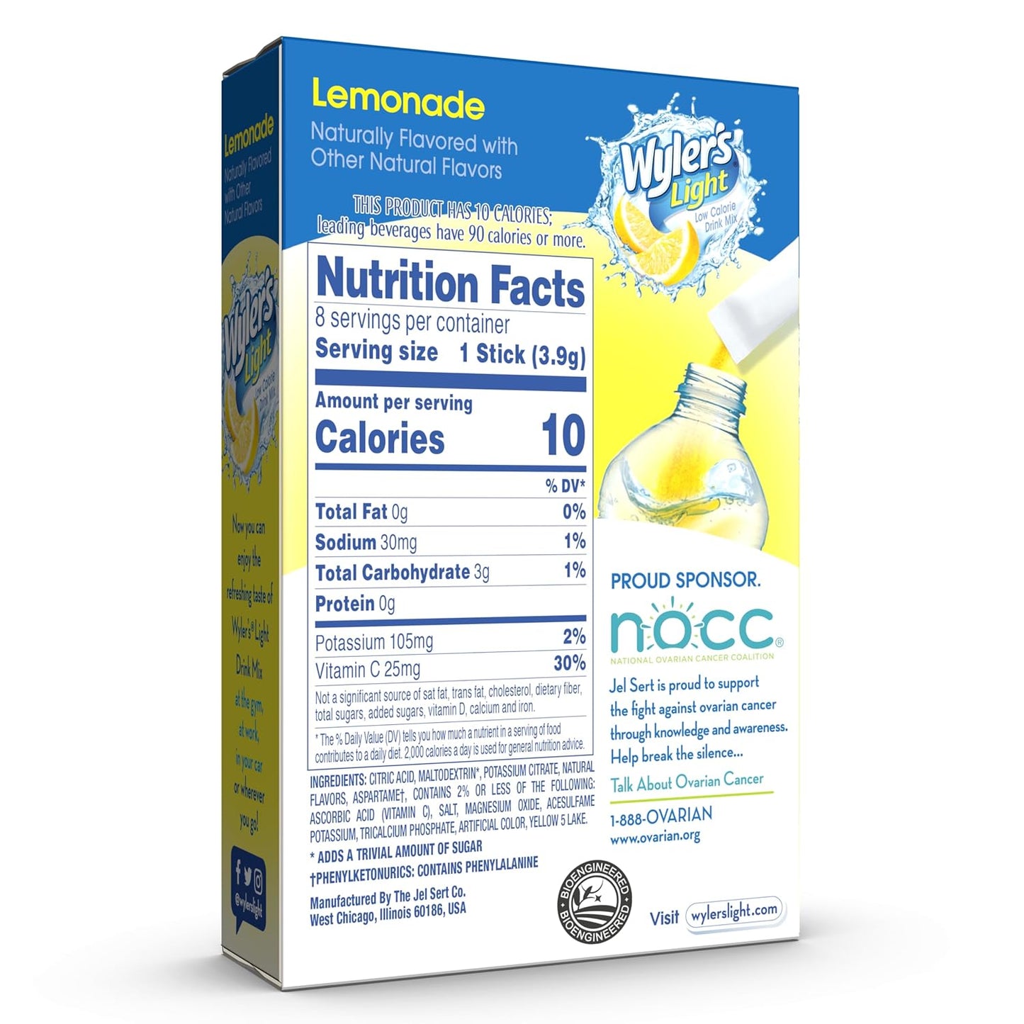 5 calories and 85% fewer calories than leading regular beverages per packet