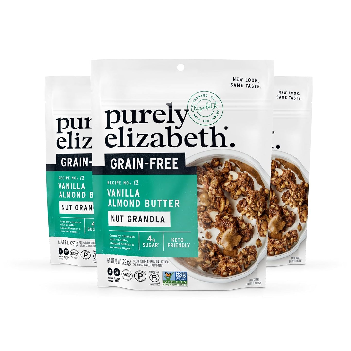 5 flavor variants: vanilla almond butter, banana nut butter, coconut cashew, cinnamon peanut butter, and keto variety pack
