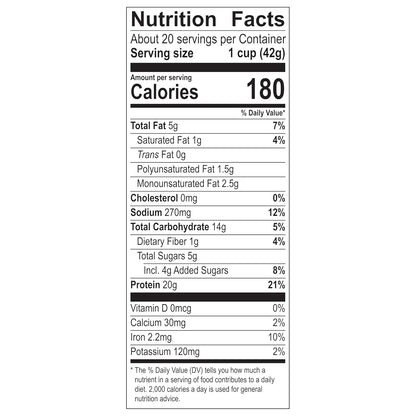 5 grams of sugar per serving, sweetened with stevia leaf extract