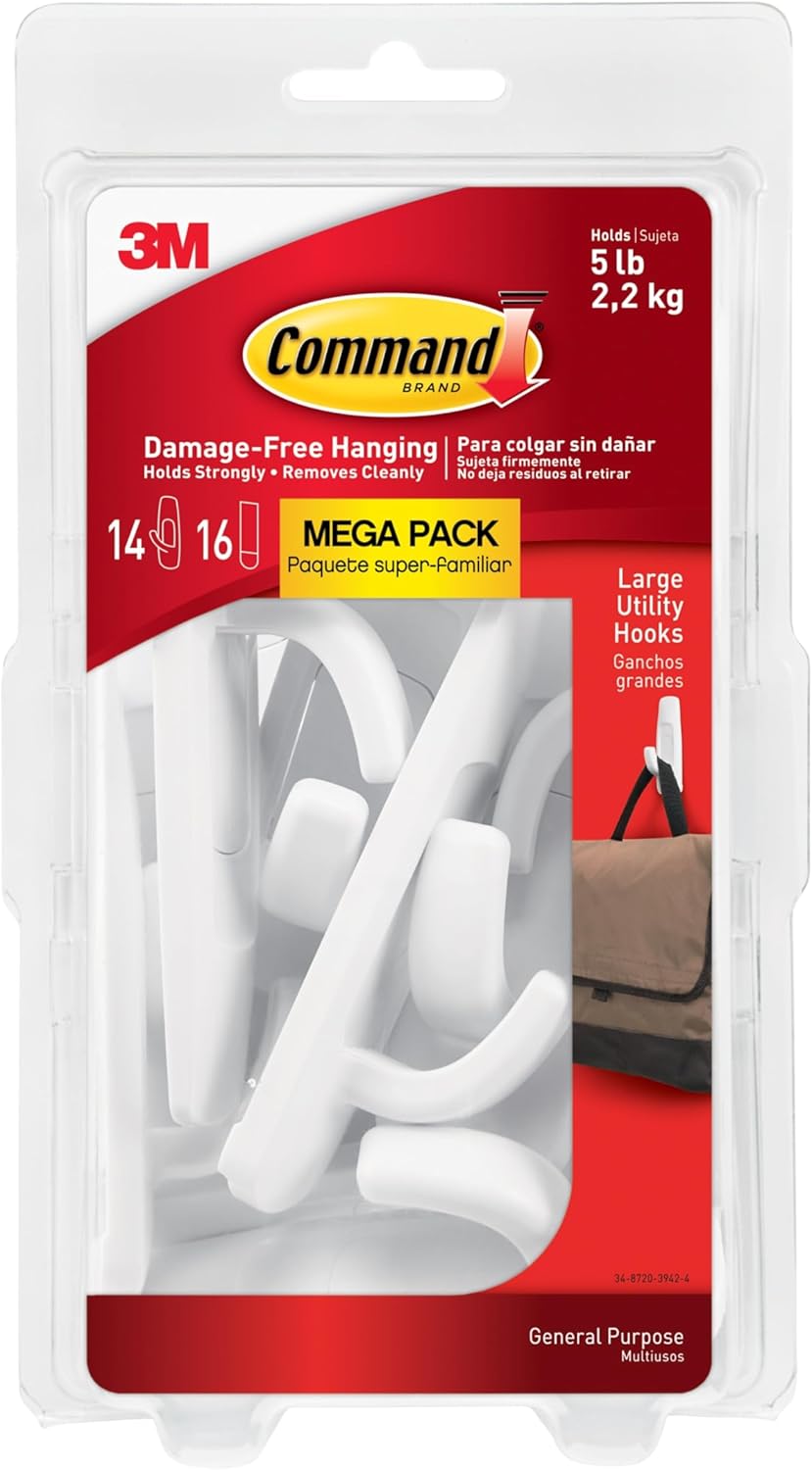 5 lb maximum weight capacity per utility hook