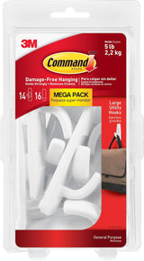 Command 5 lb Large Utility Hooks – Damage-Free Wall Hooks for Cozy Bedroom Decor and Living Room Styling