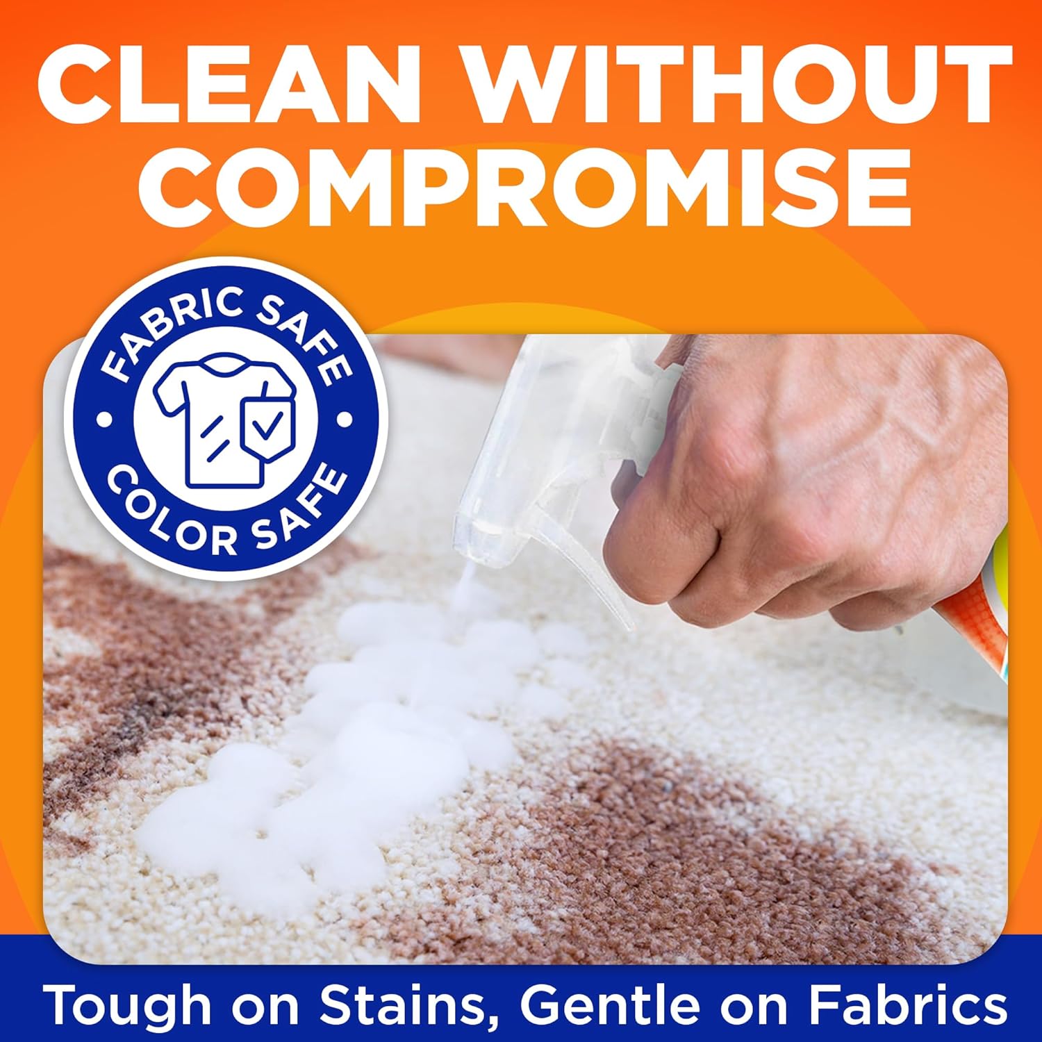 5-minute dwell time before washing for quick turnaround on fresh stains
