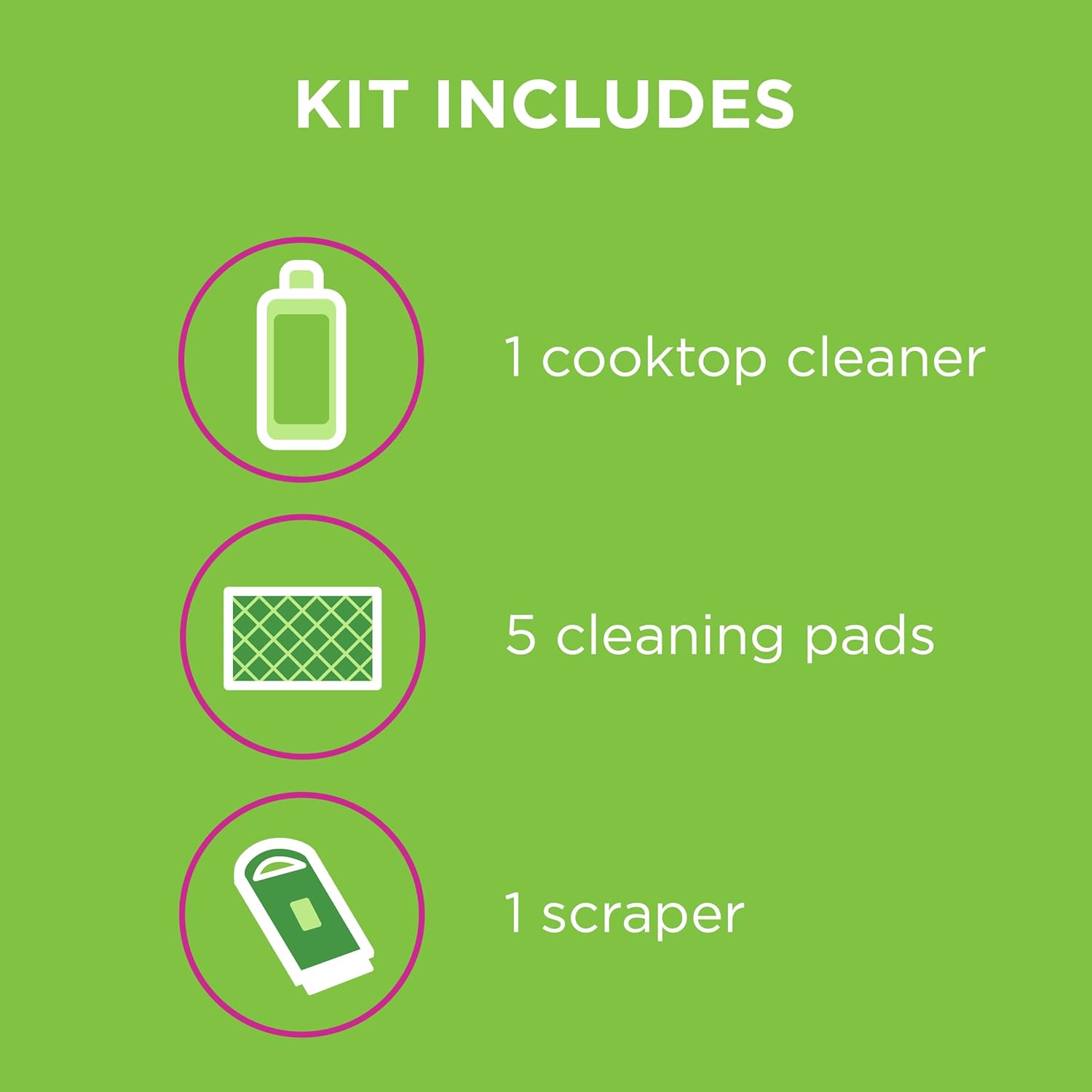 5 scrub pads included for routine polishing