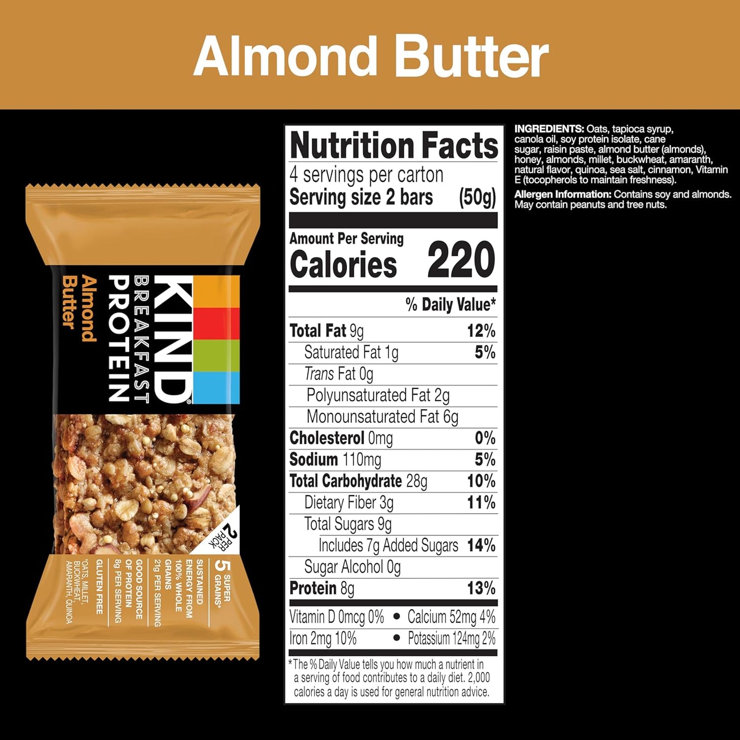 5 super grains blend (oats, buckwheat, millet, amaranth, quinoa) delivering 21-28g whole grains per serving