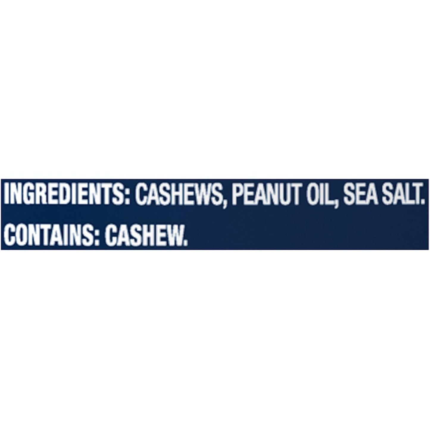 50% reduced sodium versus regular salted cashews