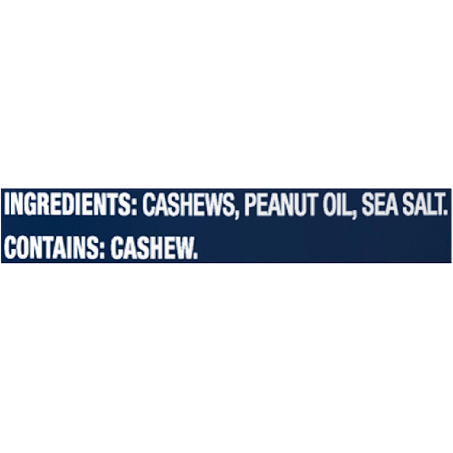 50% reduced sodium versus regular salted cashews