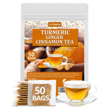 Turmeric Ginger Cinnamon Tea Bags – Calming Nightly Ritual for Self-Care Corners and Bath Time Wind-Downs