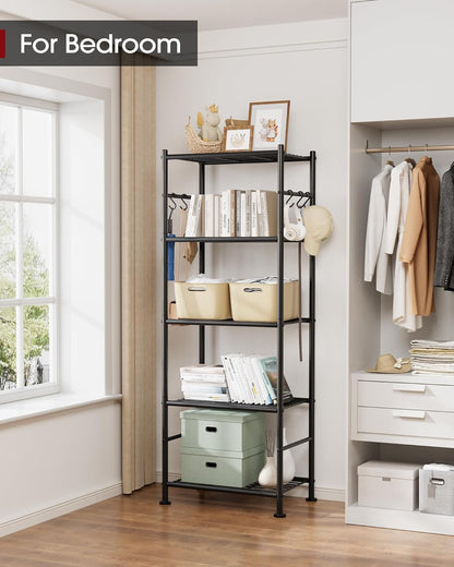 500 lb weight capacity per shelf with thick metal rods and reinforced welds