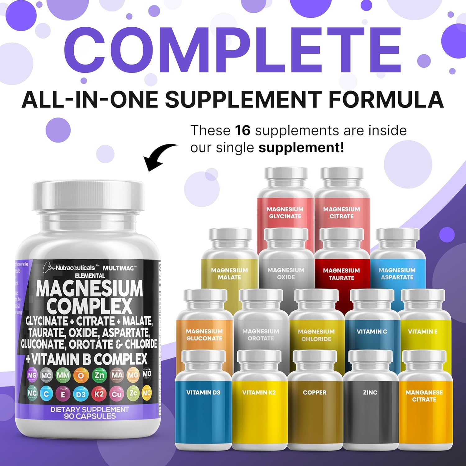 500mg total elemental magnesium per 3-capsule serving