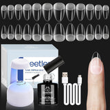 Beetles Gel Nail Kit Etch-X – Birthday Gift for Her, 504 Tips Mini Lamp DIY Manicure Set