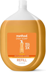 Method Clementine Gel Dish Soap Refill – Plant-Based Non-Toxic Kitchen Upgrade for Wellness-Minded Homes, 54 Fl Oz
