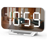 Peakeep Minimalist Mirror Clock – Effortless Home Office Accent with Six-Step Dimming