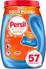Persil Ultra Pacs Oxi+Odor Power Laundry Detergent Pacs for Family with Kids, Tough Stain Remover for Kids Clothes