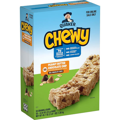 58-count box of individually wrapped granola bars (also offered in 36-count big chewy and pack of 2 multi-packs)