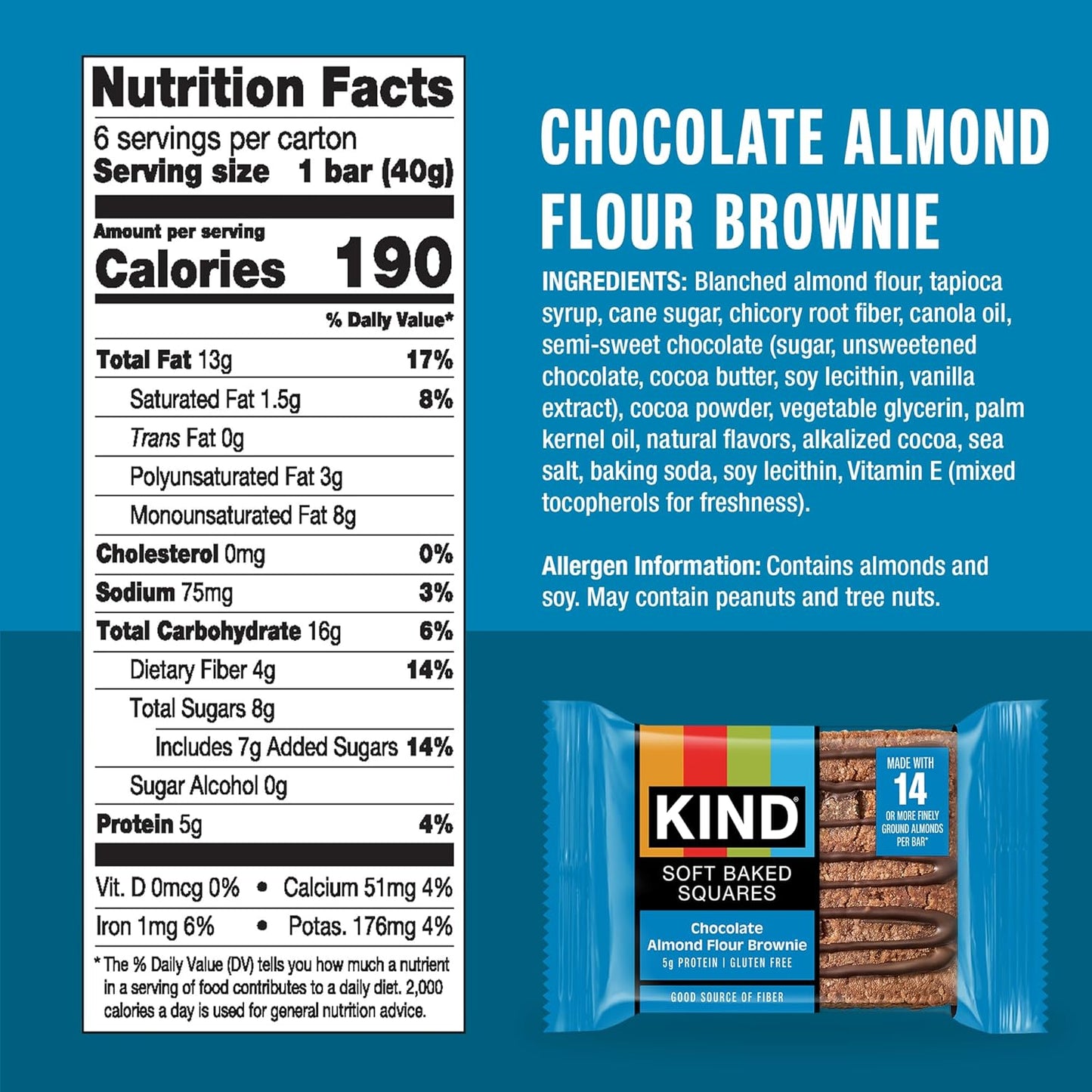 5g protein, 8g sugar, and 13g fat per serving with no sugar alcohols