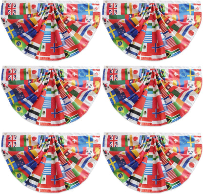6 banners per package, each featuring 36 scaled-down country flags (216 flags total across set)