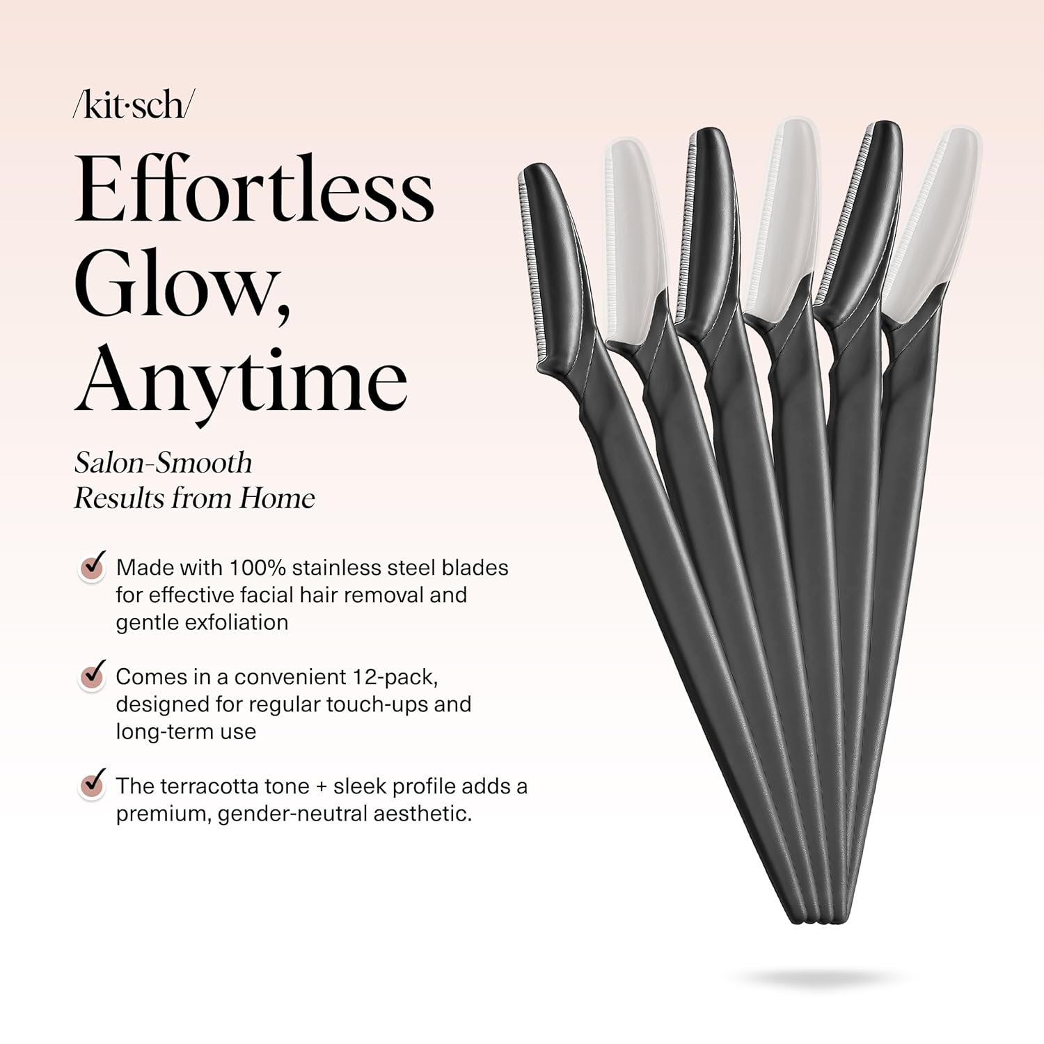 6 blades per unit for consistent exfoliation across the face