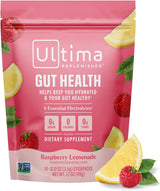 Ultima Replenisher Gut Health Electrolyte Powder - Raspberry Lemonade Stickpacks for Morning Hydration Ritual and Bloating Relief