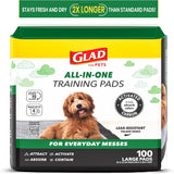 Glad for Pets Black Charcoal Puppy Pads - Odor-Control Wellness for Housebreaking, 23 x 23 in, 100 Count