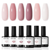 modelones Gel Nail Polish Set – Nude Pink 6-Color Gift Set for Her, Soak-Off LED Starter Kit for Birthday, Mother’s Day & Valentine’s Day
