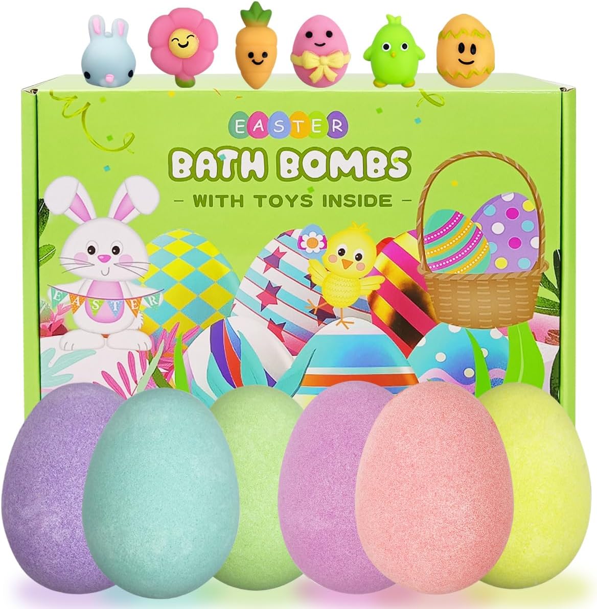 6-pack assortment with 6 colors (purple, yellow, green, blue, pink, lilac) and 6 fragrances (rose, orange, apple, lavender, lemon, ocean)