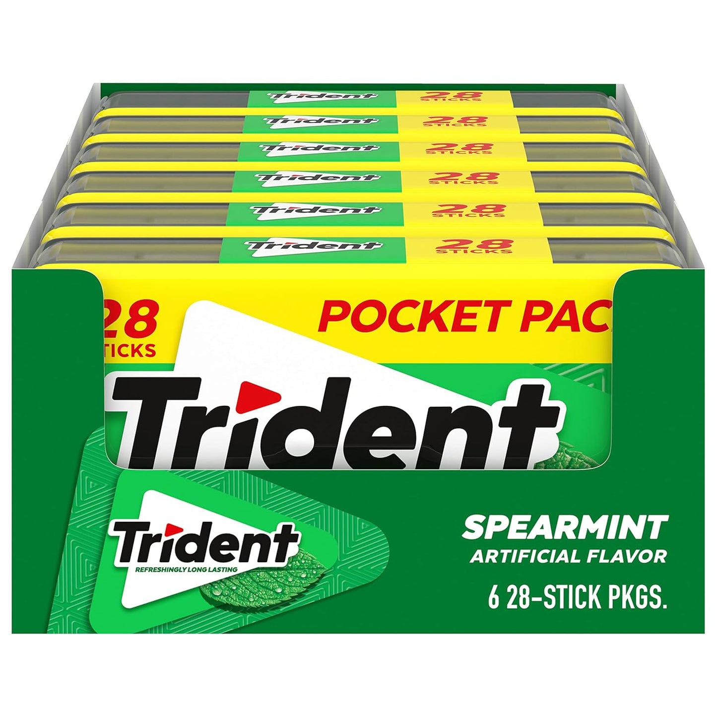 6 pocket packs of 28 individually wrapped pieces (168 total) with 2x gum per hard case