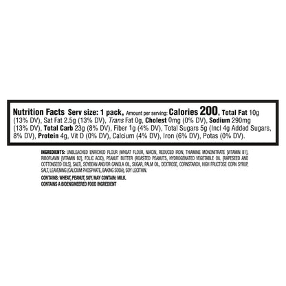 6 round ritz crackers sandwiched per pack with smooth real-peanut-butter filling