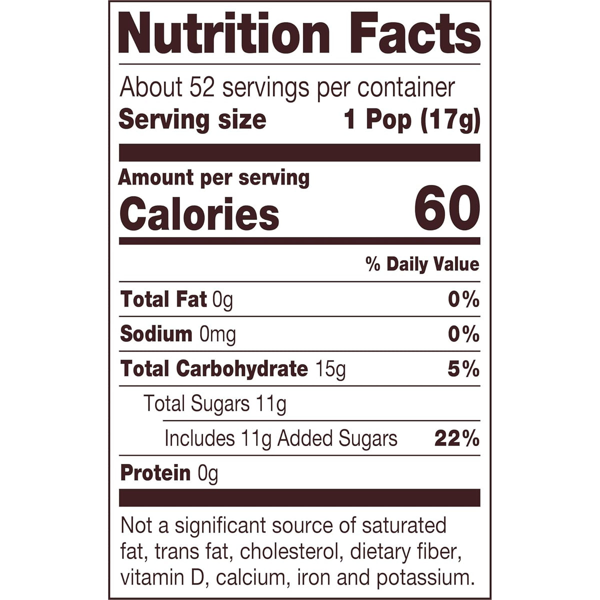 60 calories per lollipop for lighter snacking