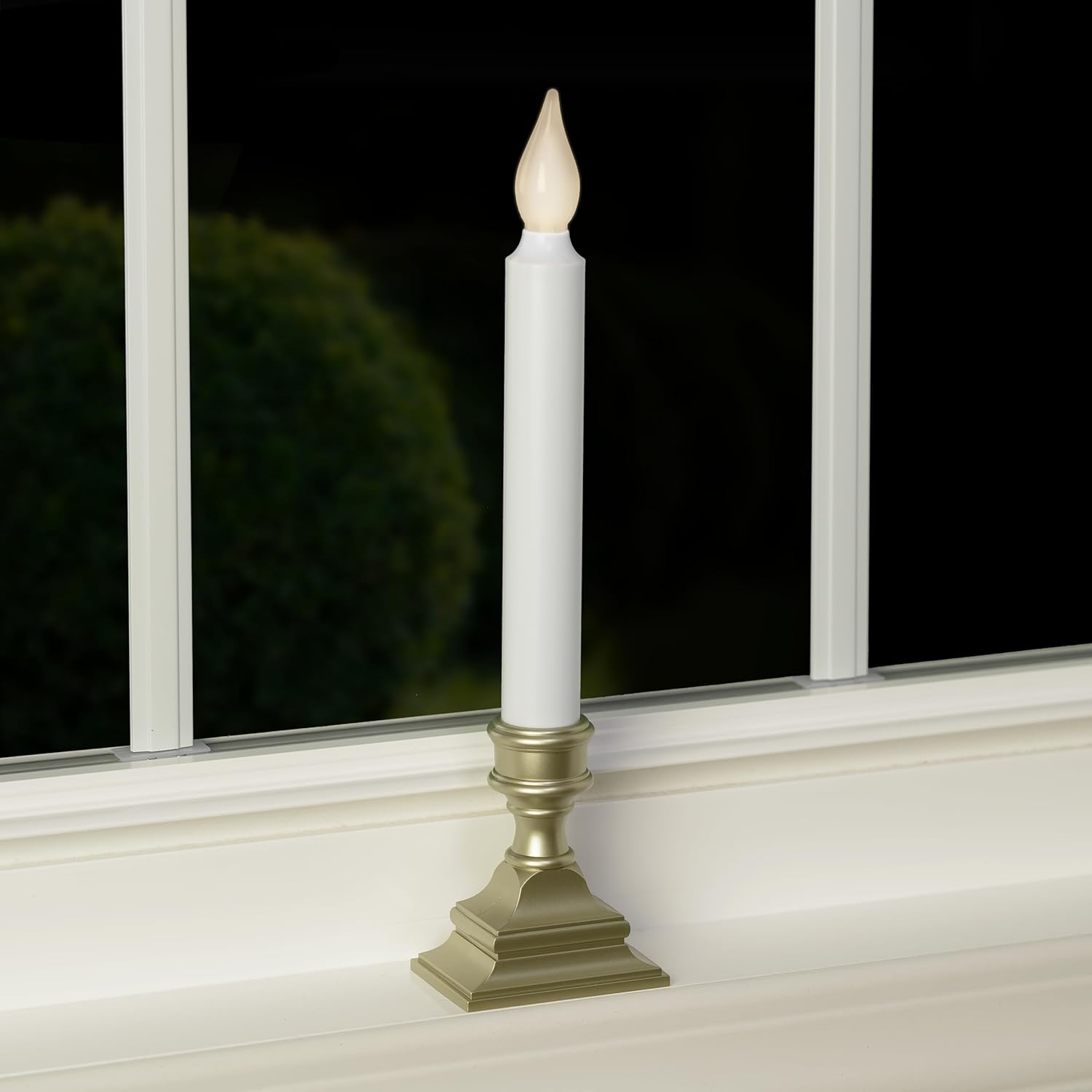612 Vermont Battery Operated Window Candle Antique Bronze – Cozy Bedroom Window Decor with Warm LED Glow