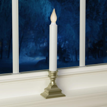 612 Vermont Battery Operated Window Candle Antique Bronze – Cozy Bedroom Window Decor with Warm LED Glow