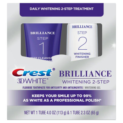 Crest 3D White Brilliance Two-Step Whitening Kit – Your Daily Smile Ritual for a Brighter, Healthier Mouth