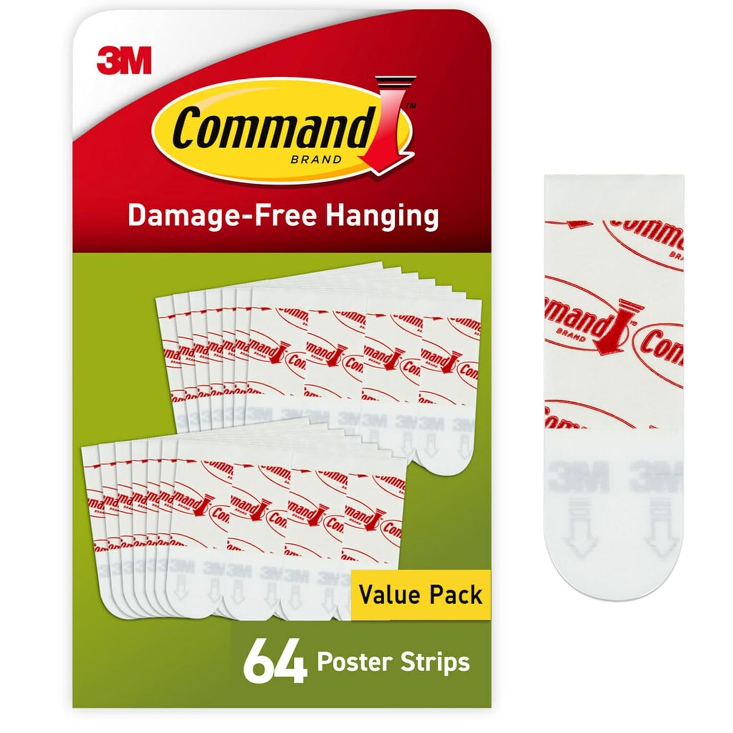 64 or 128 strips per pack (hanger pairs hold 32 to 64 posters)