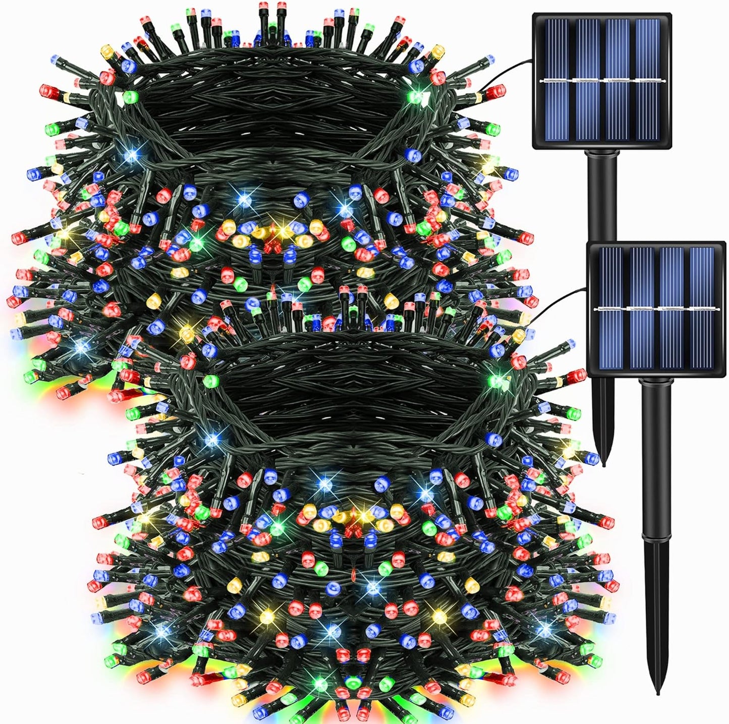 66ft string with 200 led bulbs spaced 3.9 inches apart plus 6.5ft lead wire