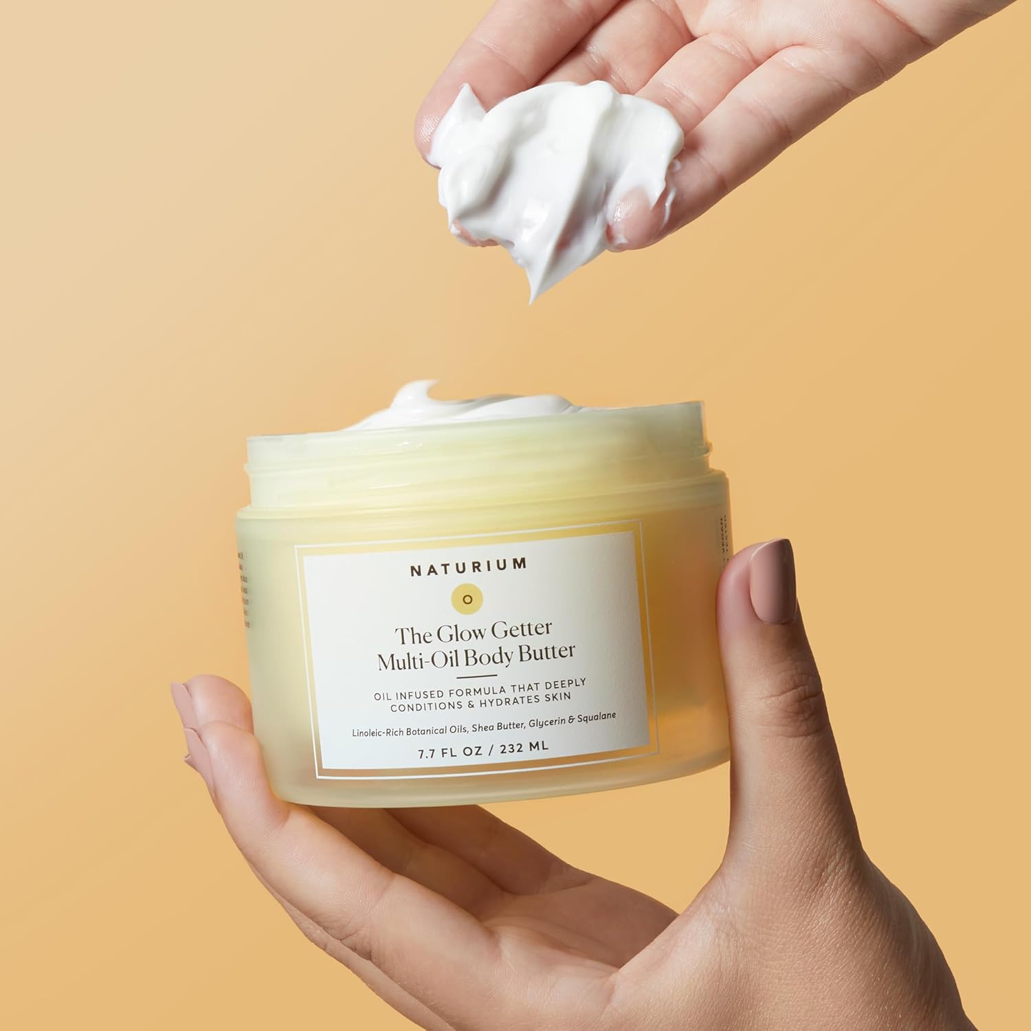 7.7 fl oz jar suitable for daily am + pm full-body use across all skin types