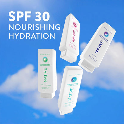 7 oz face-and-body size in four scent variations: pear & coconut water, vanilla milk & shea, unscented, and tropical breeze