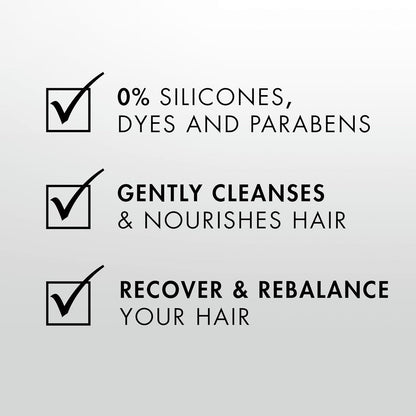 clarifying and detoxifying shampoo paired with lightweight hydrating conditioner