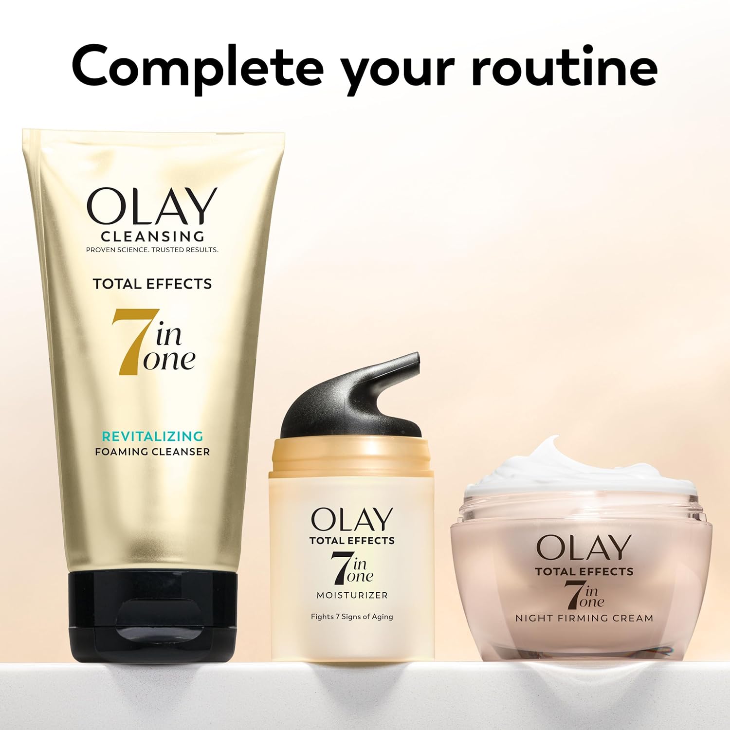 Olay Total Effects Revitalizing Foaming Cleanser – Nourishing Nighttime Skincare Ritual, Pack of 3