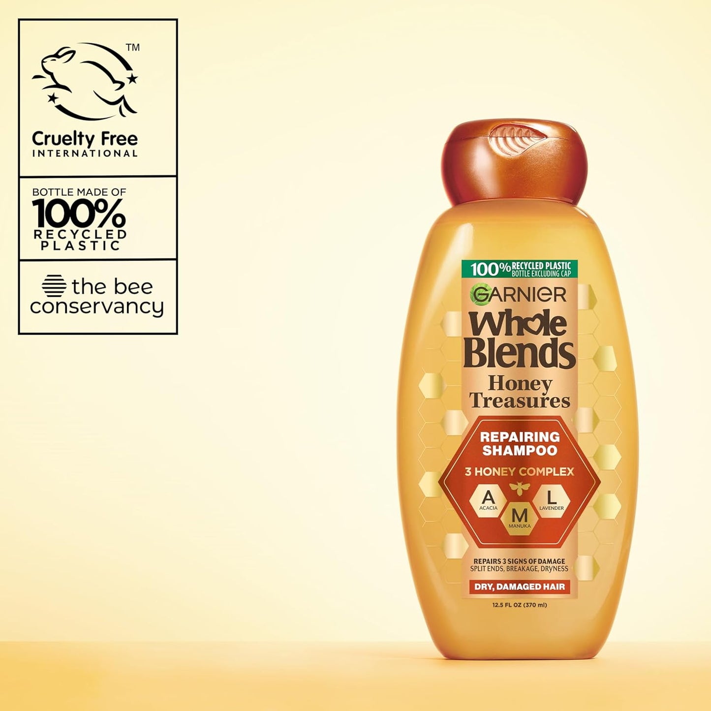 Garnier Honey Treasures Repairing Shampoo & Conditioner Set – Calming Daily Shower Ritual for Dry Hair