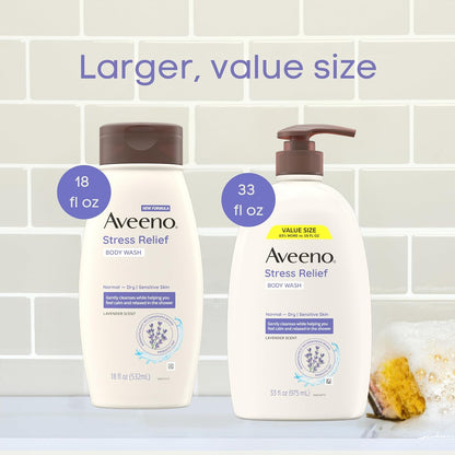 Aveeno Stress Relief Body Wash – Lavender & Prebiotic Oat for Your Evening Wind-Down Ritual