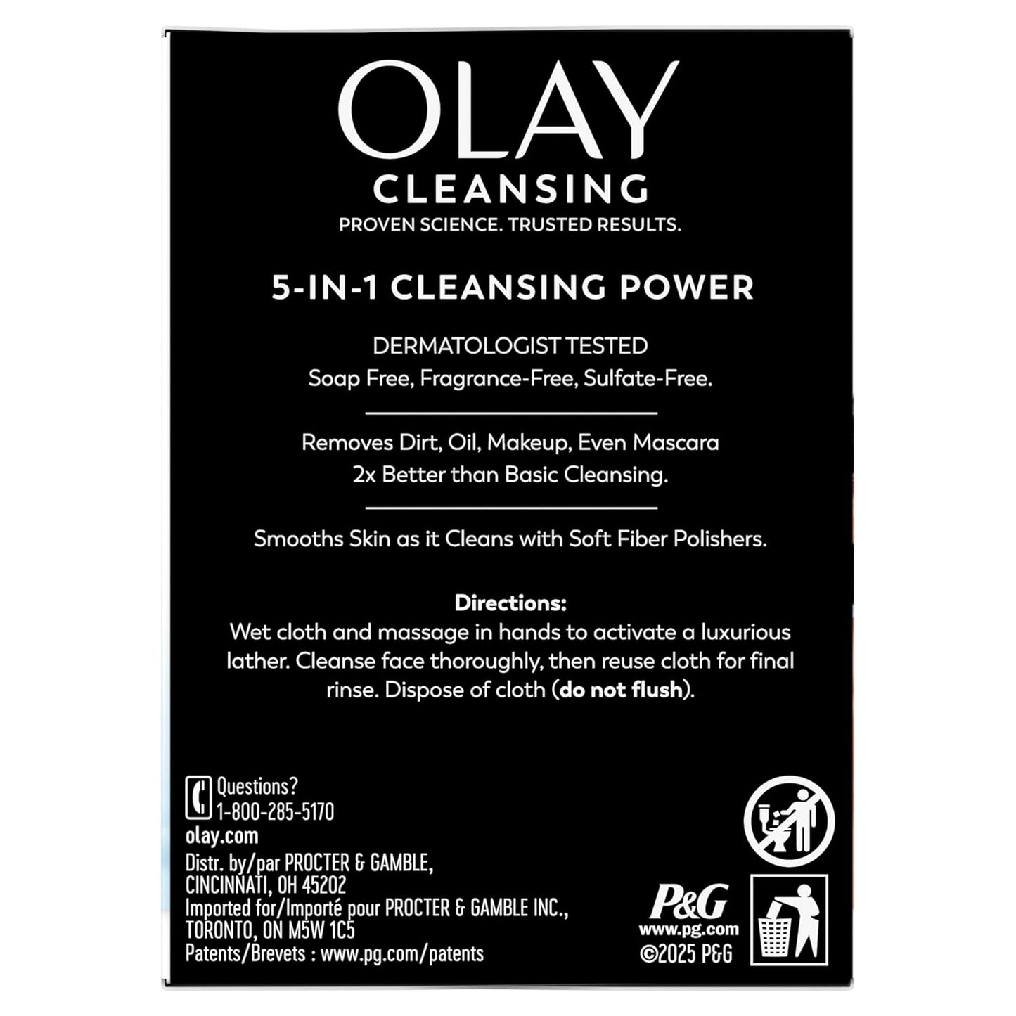 Olay Gentle Face Cleansing Wipes – Nightly Skincare Ritual for Sensitive Skin, Alcohol-Free