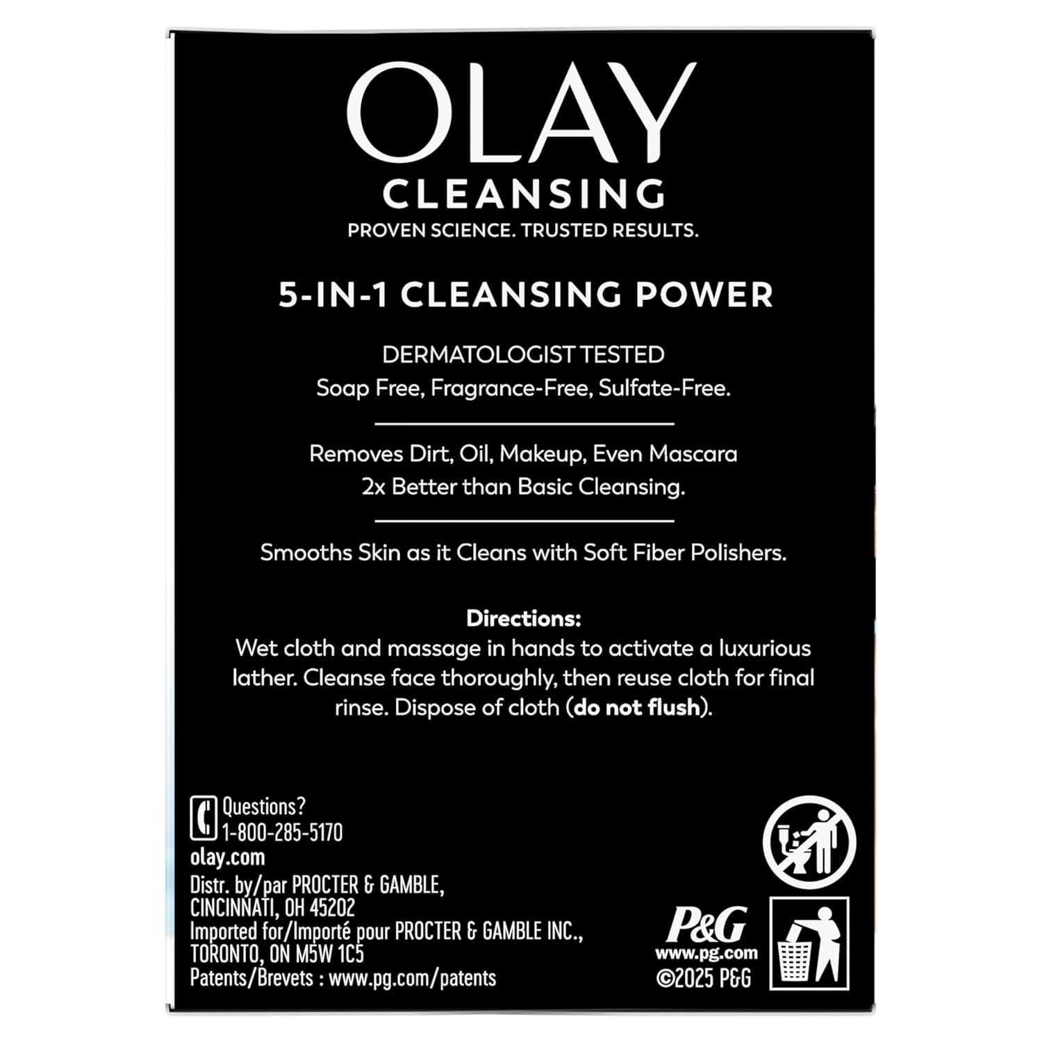 Olay Gentle Face Cleansing Wipes – Nightly Skincare Ritual for Sensitive Skin, Alcohol-Free