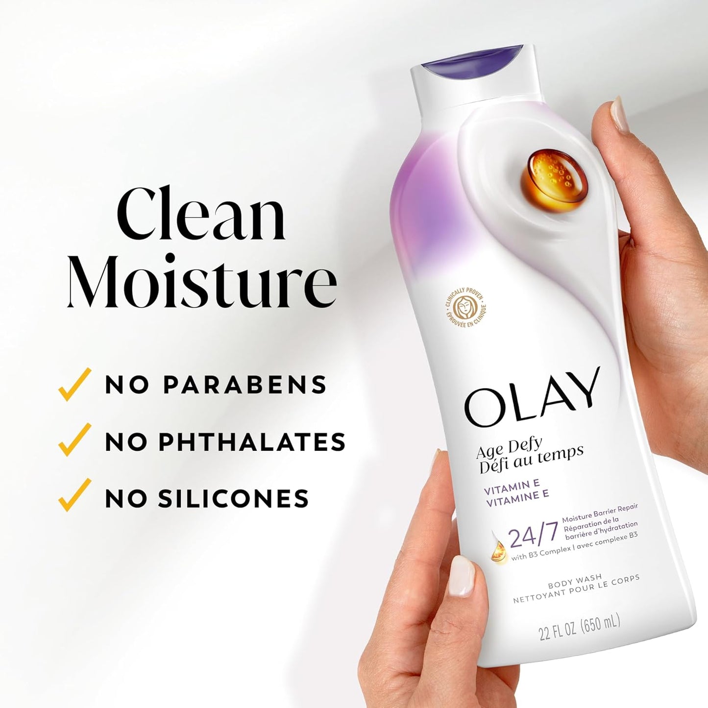 Olay Body Wash for Women – Nourishing Shower Ritual with Vitamin B3 & Hyaluronic Acid (Pack of 4)