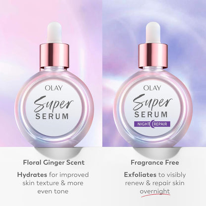 Olay Super Serum – Nightly Glow Ritual for Face, 5-in-1 Anti-Aging Self-Care