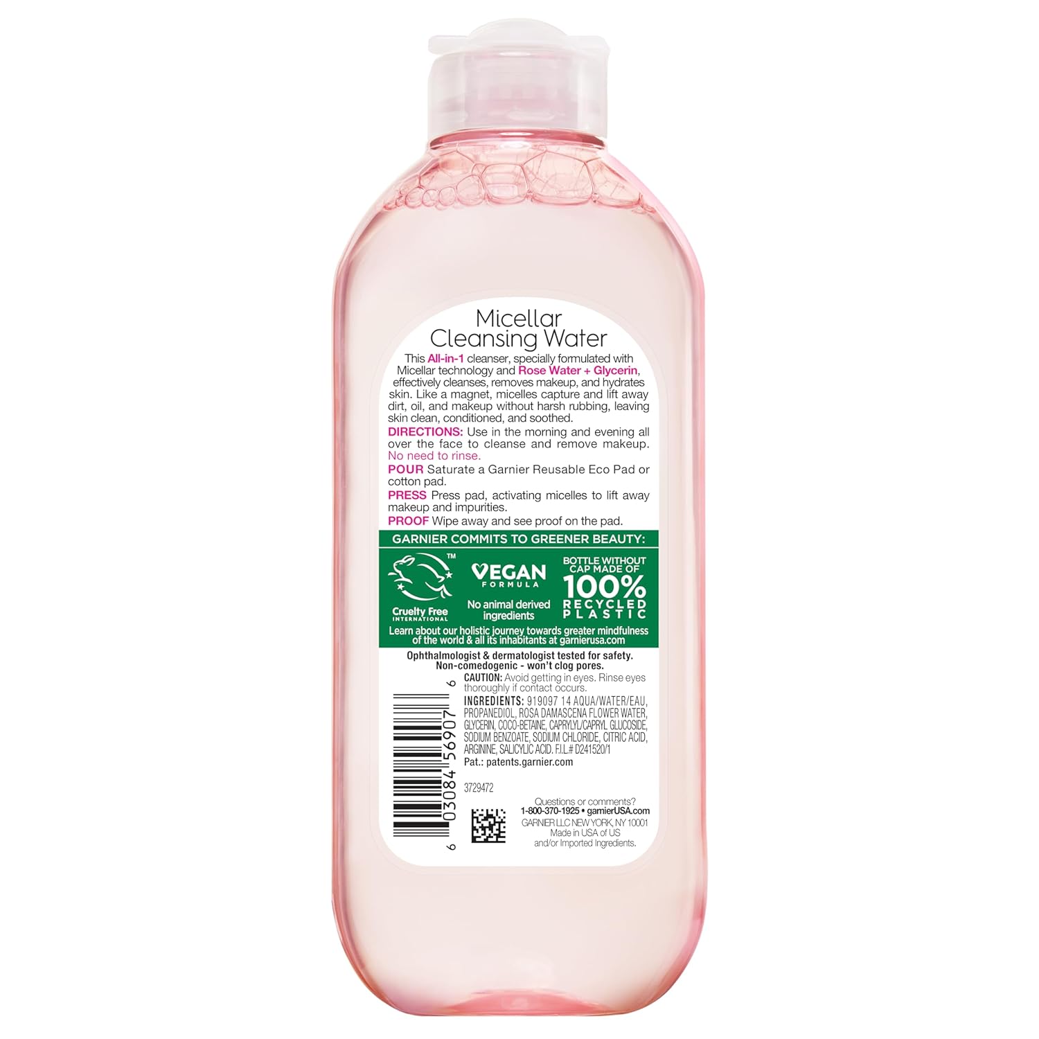 Garnier Micellar Water with Rose Water & Glycerin – Calming Nightly Skincare Ritual for Sensitive Skin