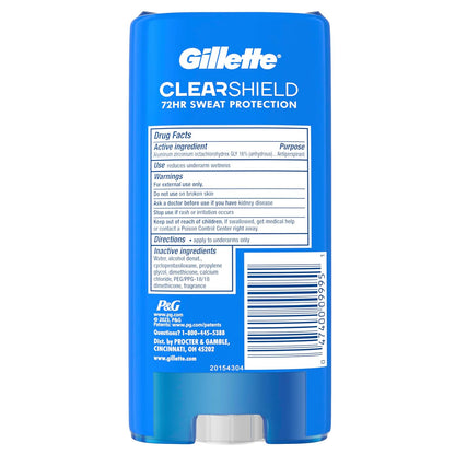 Gillette Clear Gel Antiperspirant for Men – 72hr Protection for Your Daily Self-Care Ritual